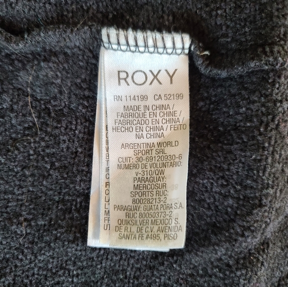 ROXY Dark Grey Hoodie With Zipper - Picture 9 of 14